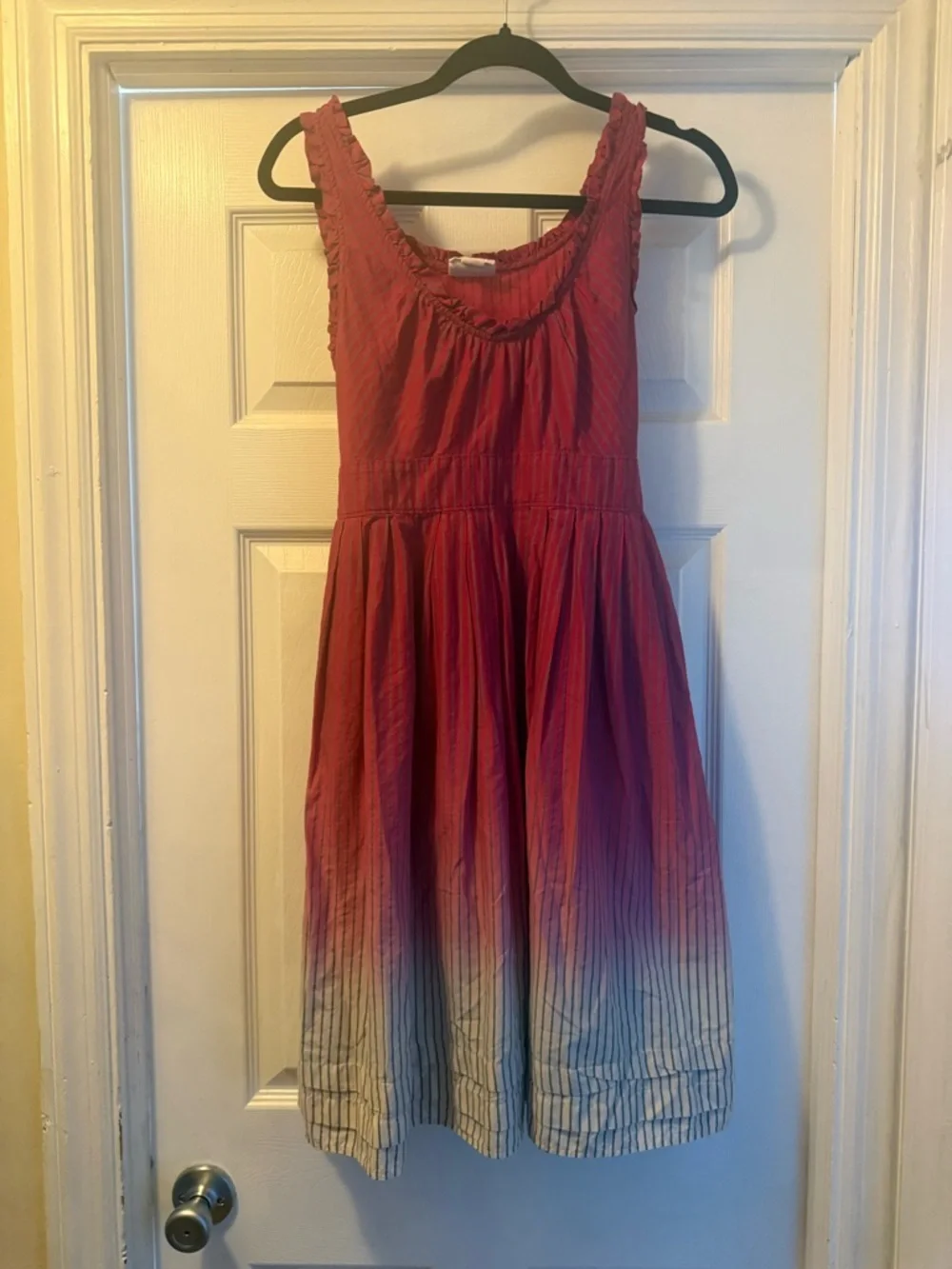 Converse One Star Ombre Sundress Size S Pink Stripe Tie Back Cotton Summer Dress - Picture 3 of 12